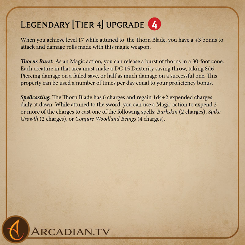 Thorn Blade magic item card 4